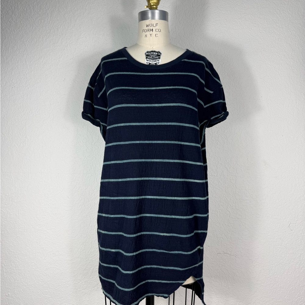 BDG Navy Striped Mini Dress/long tshirt/beach cover up sz S oversized-perfect